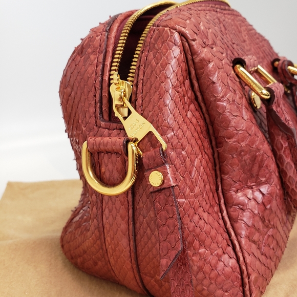 Louis Vuitton Framboise Python Speedy Bandouliere 20 Bag w/ Strap - Picture 3 of 6